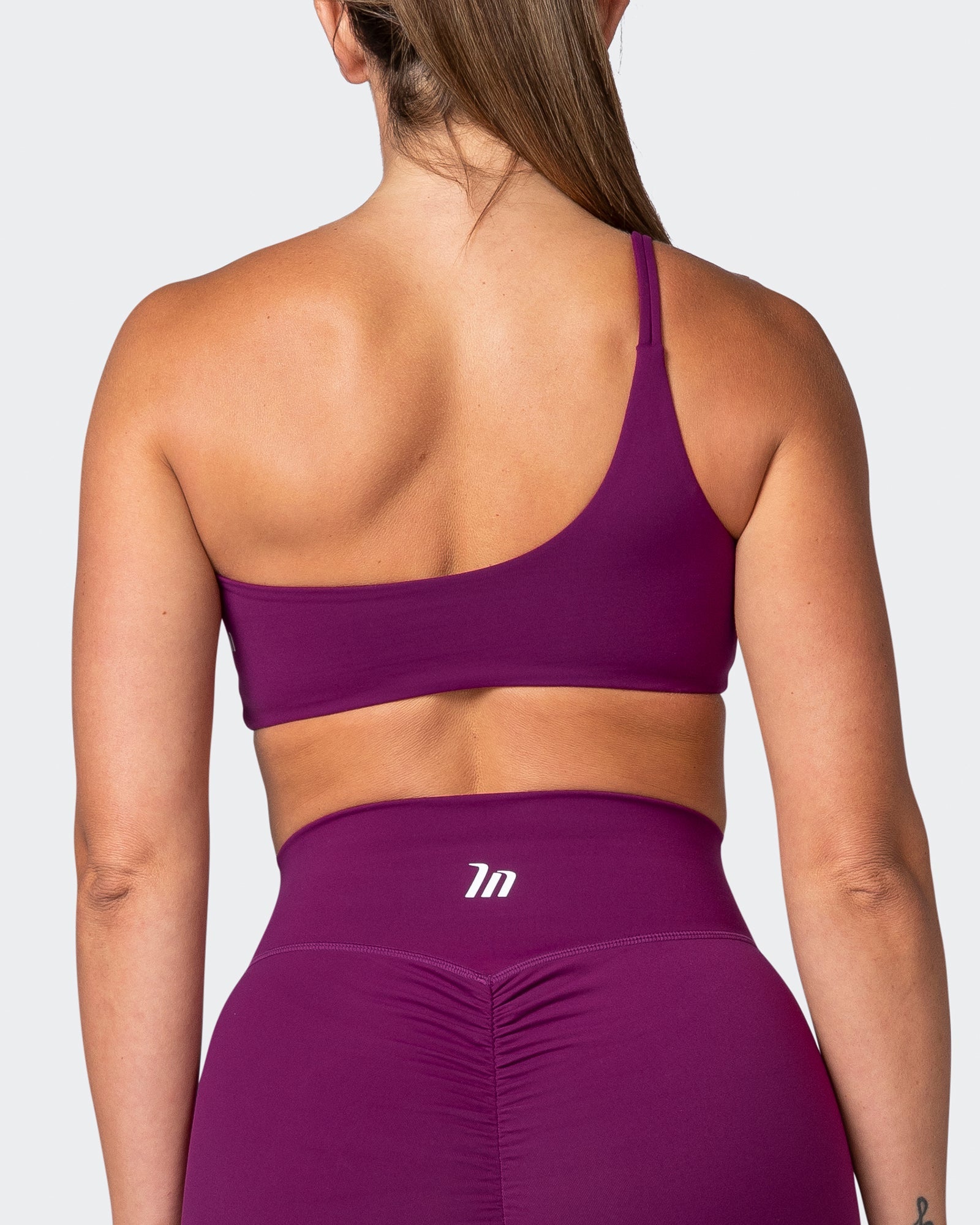 musclenation Sports Bras Movement One Shoulder Bralette - Huckleberry