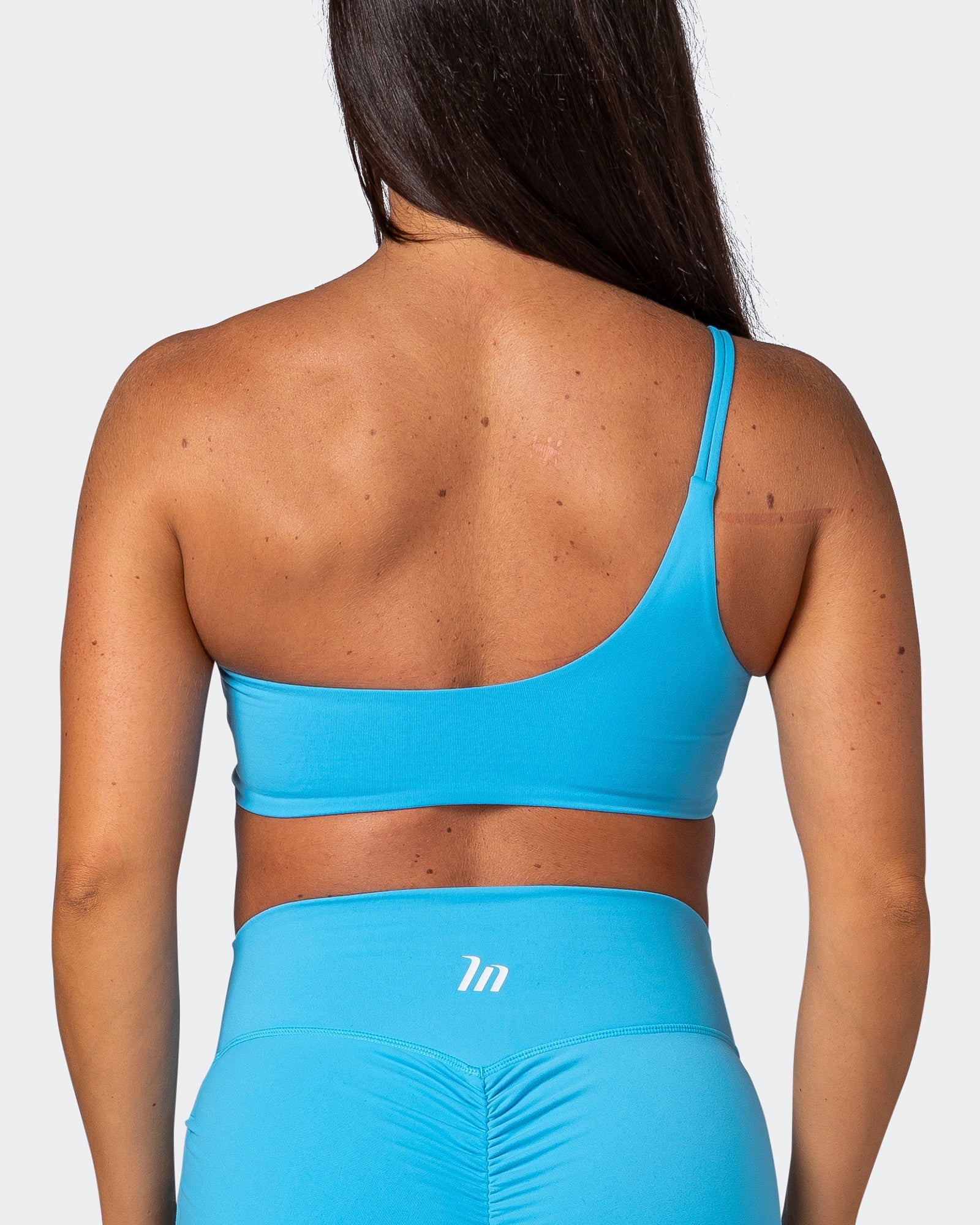 musclenation Sports Bras Movement One Shoulder Bralette - Ibiza Blue