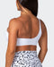musclenation Sports Bras Movement One Shoulder Bralette - White