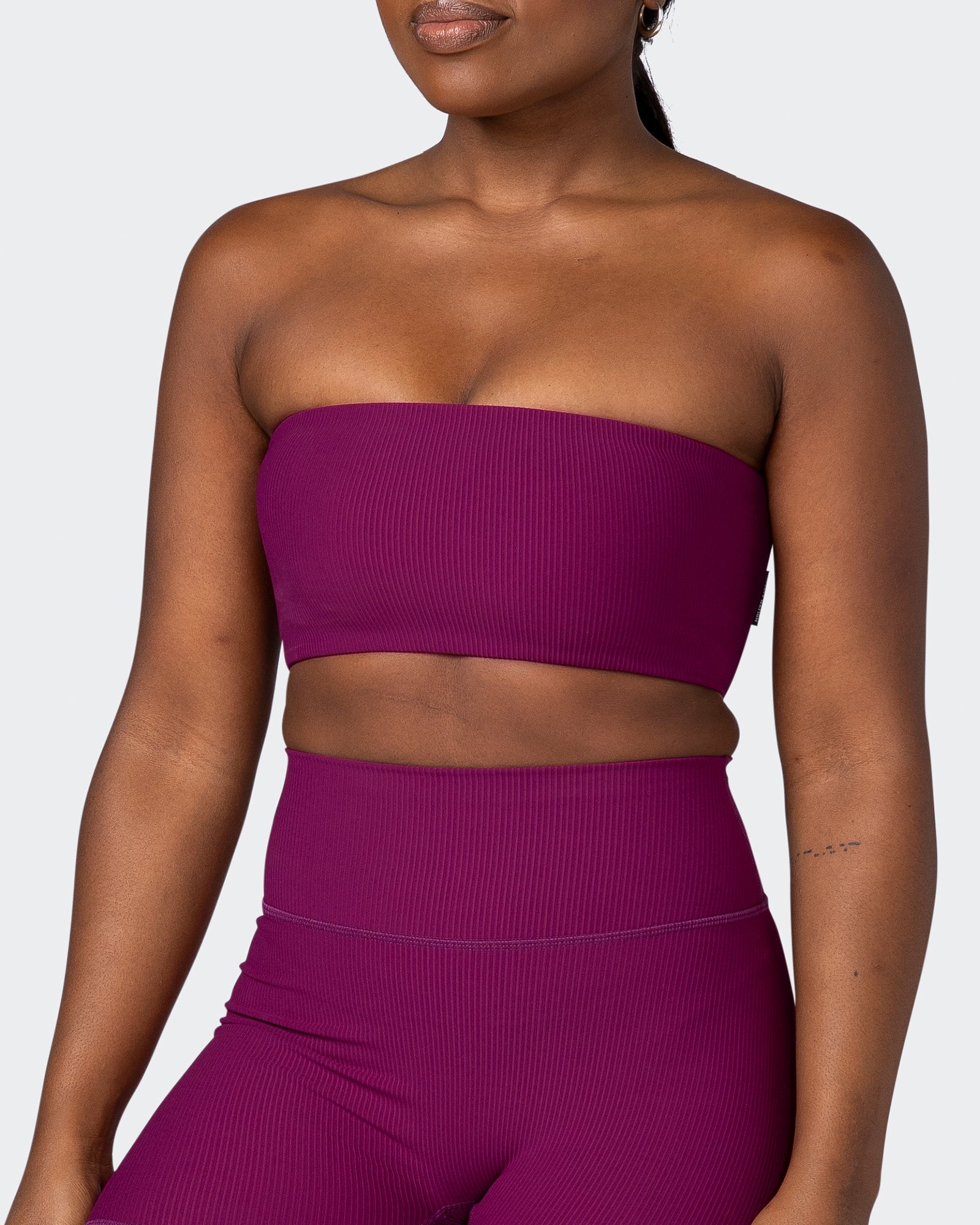 musclenation Sports Bras Ribbed Bandeau - Huckleberry