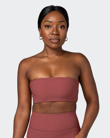 musclenation Sports Bras Ribbed Bandeau - Maple