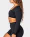 musclenation Sports Bras Sleek Long Sleeve Bra - Black
