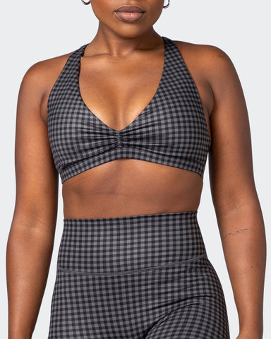 musclenation Sports Bras Stride Bralette - Monochrome Check Print