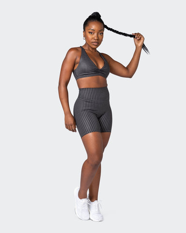 musclenation Sports Bras Stride Bralette - Monochrome Check Print