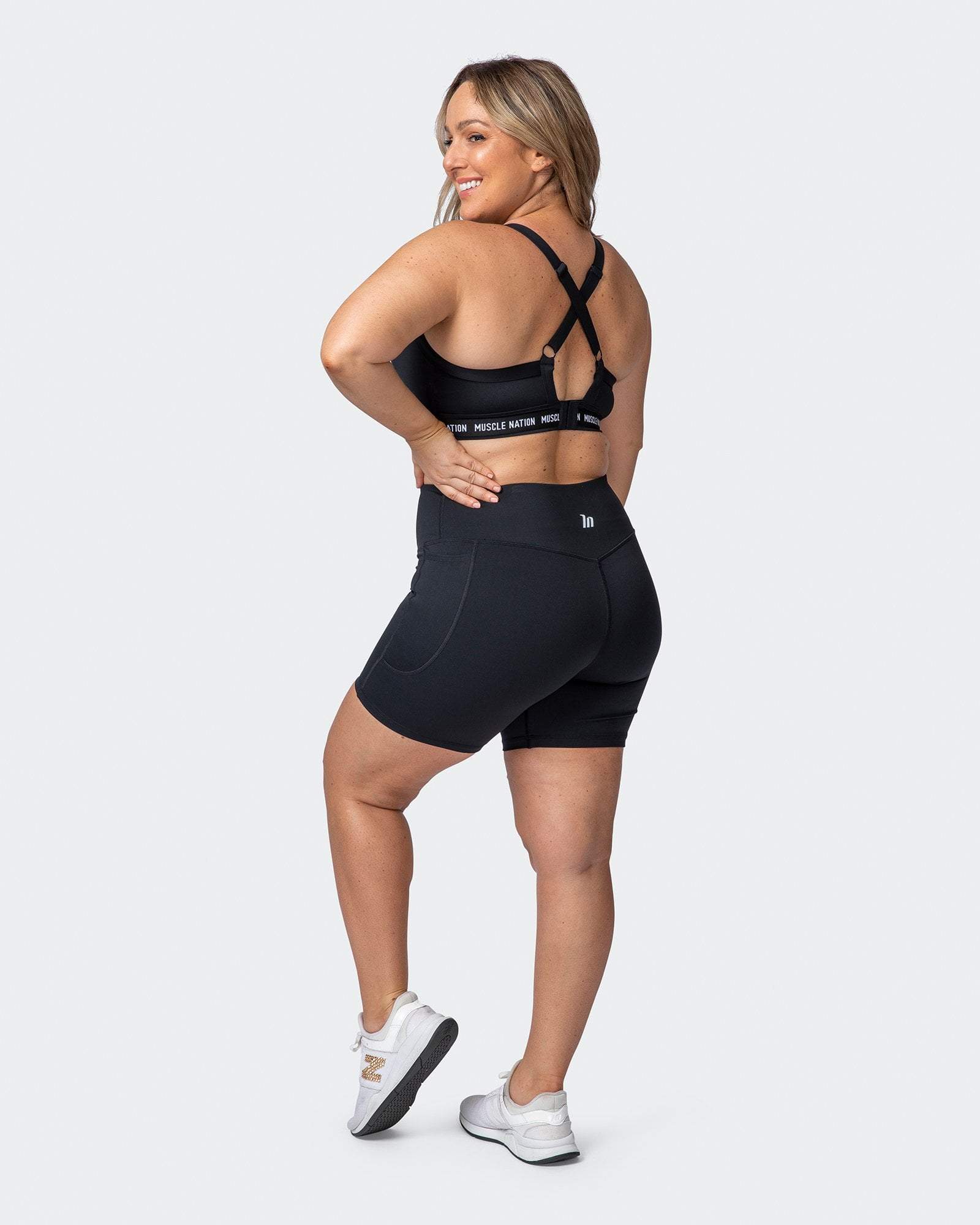 musclenation SUPERIOR SQUAT POCKET BIKE SHORTS Black