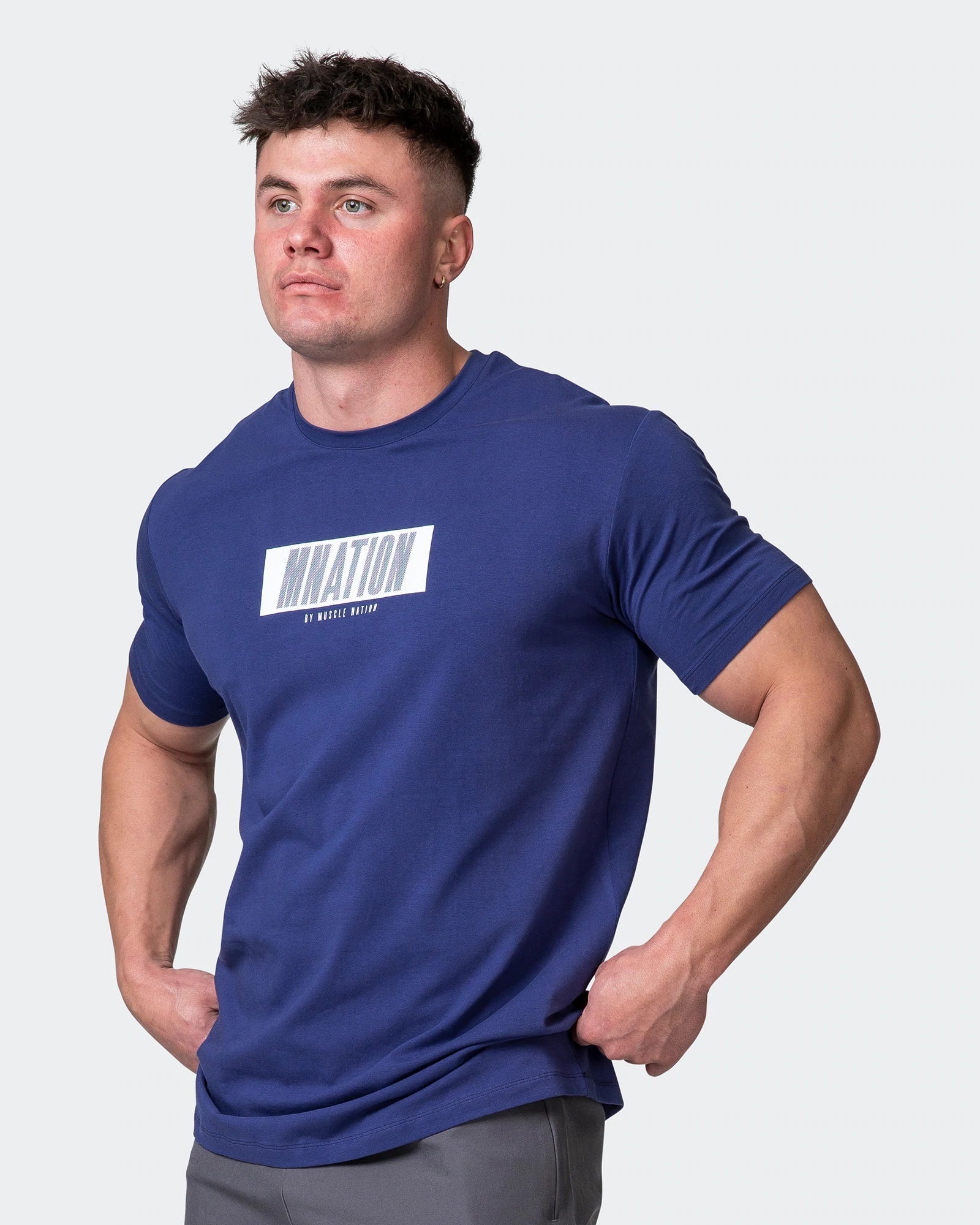 musclenation T-Shirts SLASH TEE Dark Cobalt