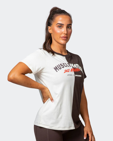 musclenation T-Shirts WOMENS REGULAR FIT ATHLETICA TEE Cocoa / Dew