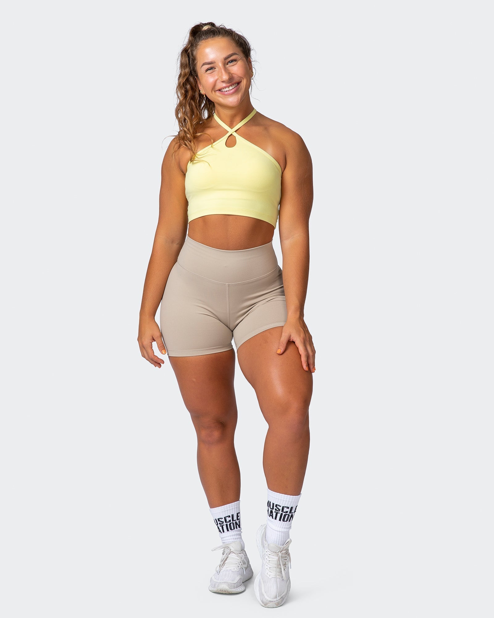 musclenation Tank SHIMMER BRA TANK COMBO Lemon Fizz