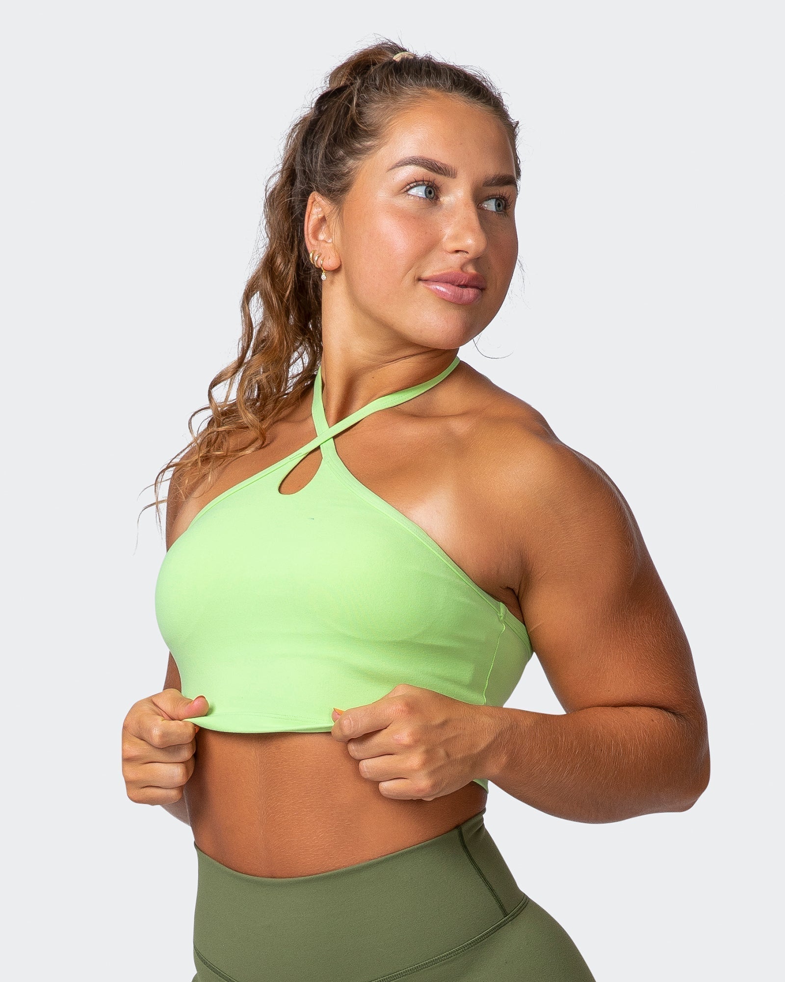 musclenation Tank SHIMMER BRA TANK COMBO Lime Flash