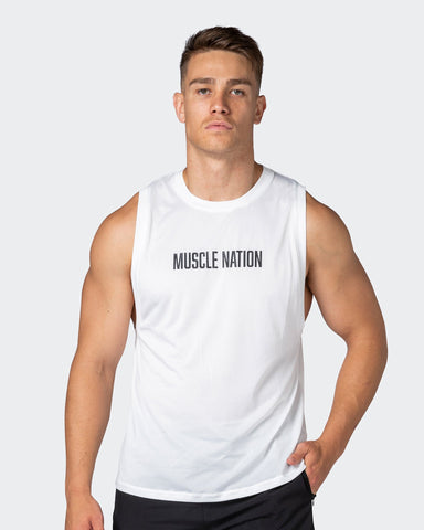 musclenation Tank Tops Burly Training Tank - Vanilla