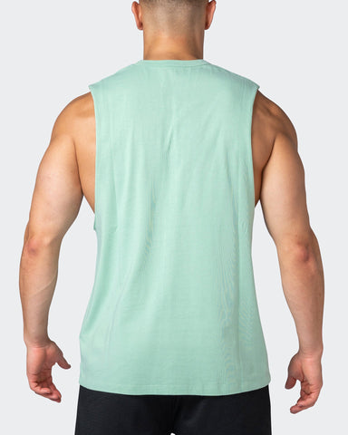 musclenation Tank Tops Ease Drop Arm Heavy Vintage Tank - Washed Pastel Green