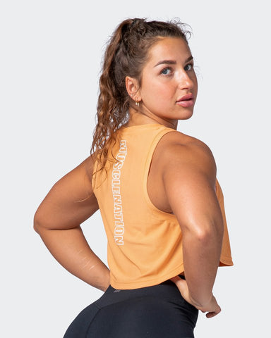 musclenation Tank Tops Level Up Cropped Training Tank Apricot