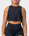 musclenation Tank Tops Level Up Cropped Training Tank Black