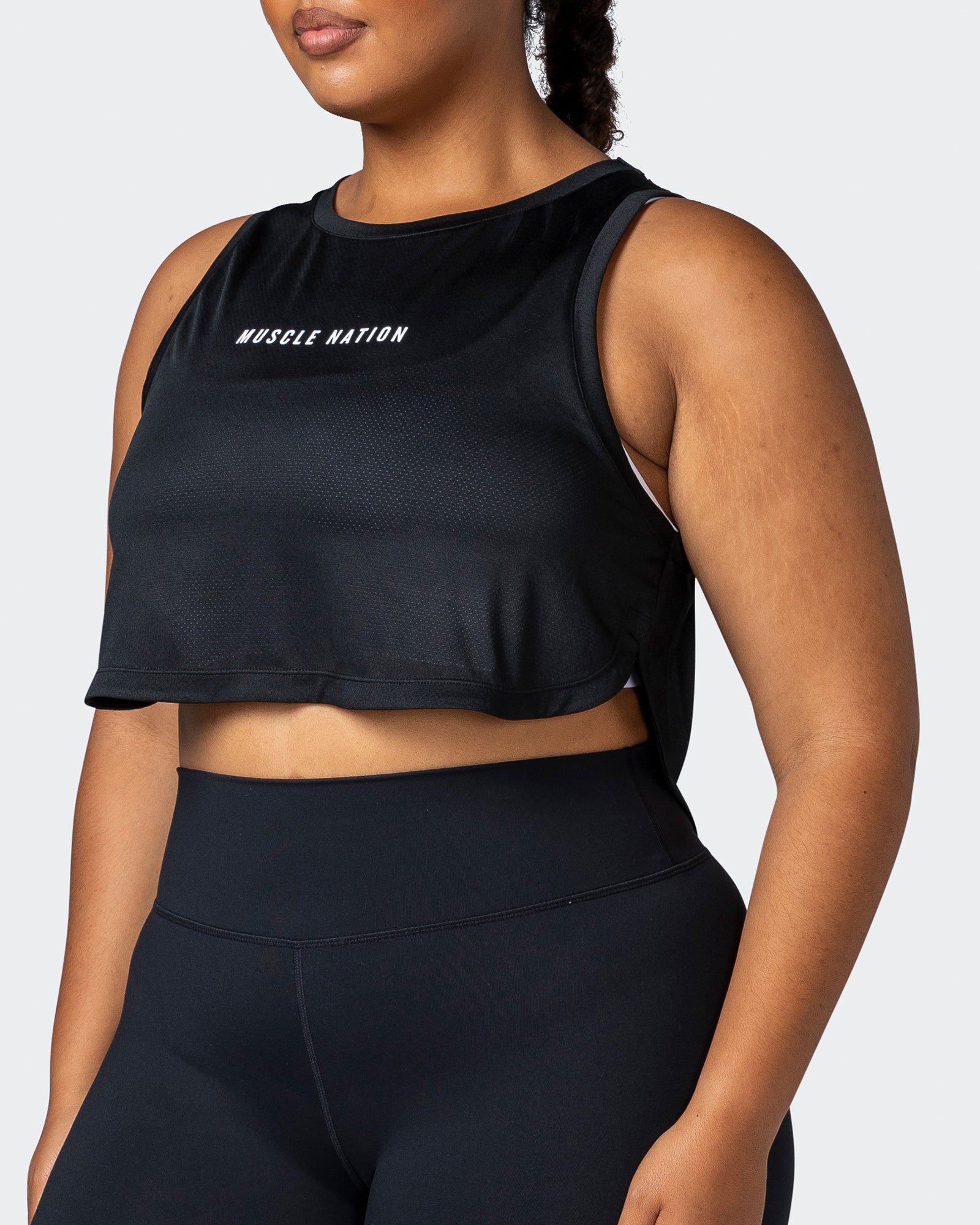 musclenation Tank Tops Limitless Cropped Training Tank - Black