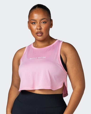 musclenation Tank Tops Limitless Cropped Training Tank - Strawberry Pink