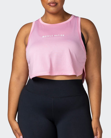 musclenation Tank Tops Limitless Cropped Training Tank - Strawberry Pink