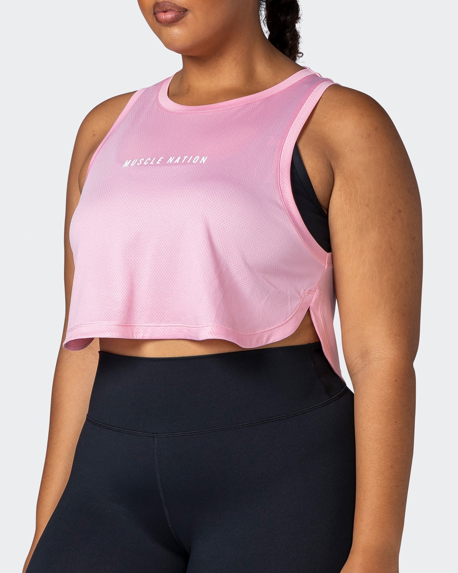 musclenation Tank Tops Limitless Cropped Training Tank - Strawberry Pink