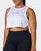 musclenation Tank Tops Limitless Cropped Training Tank - White