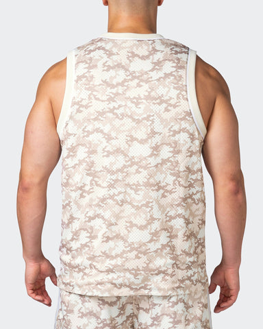 musclenation Tank Tops Reversible Basketball Jersey - Beige Camo / Dew