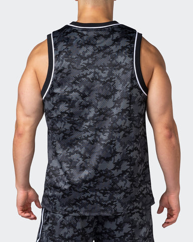 musclenation Tank Tops Reversible Basketball Jersey - Monochrome Camo / Black