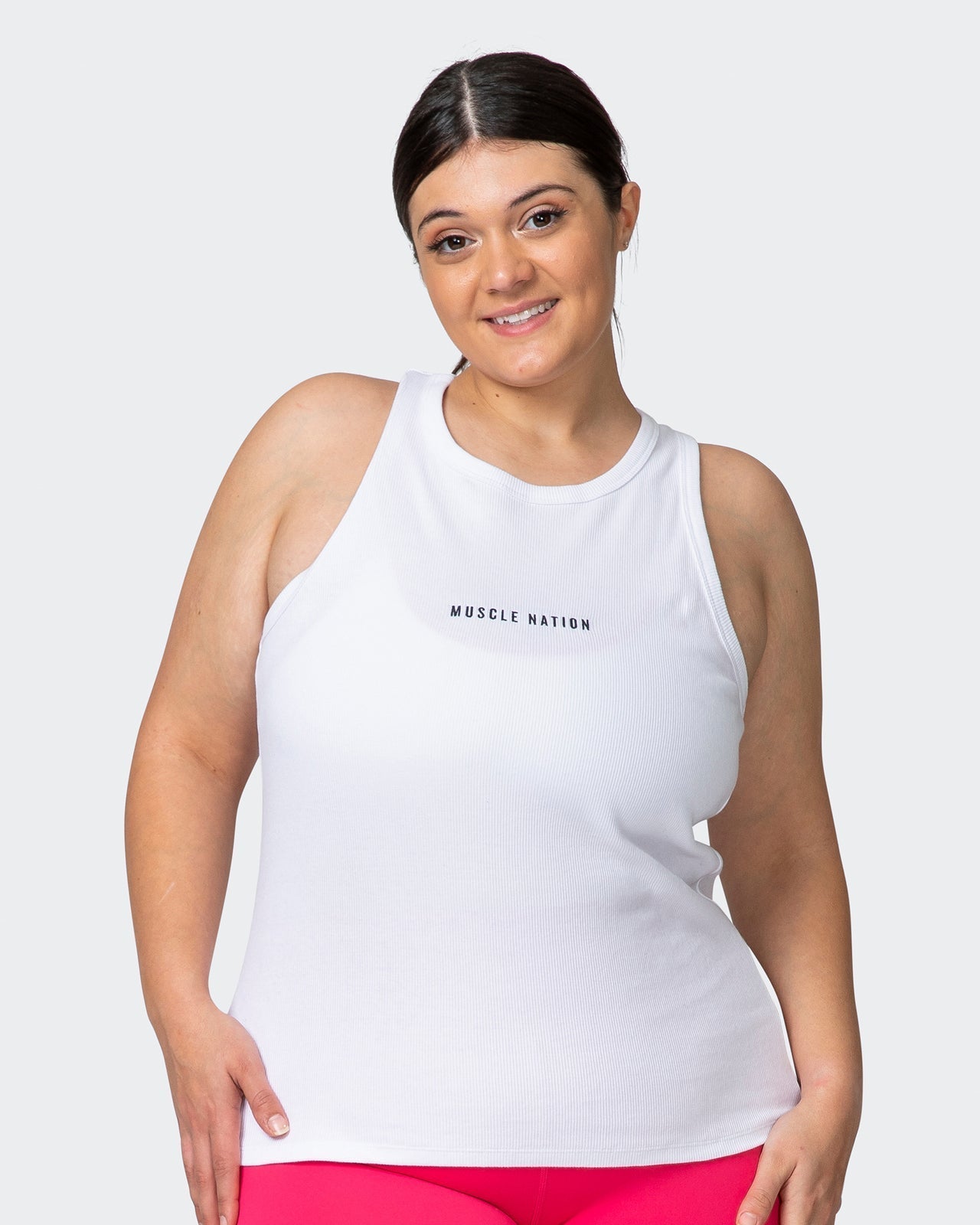 musclenation Tank Tops Stabilise Rib Tank - White