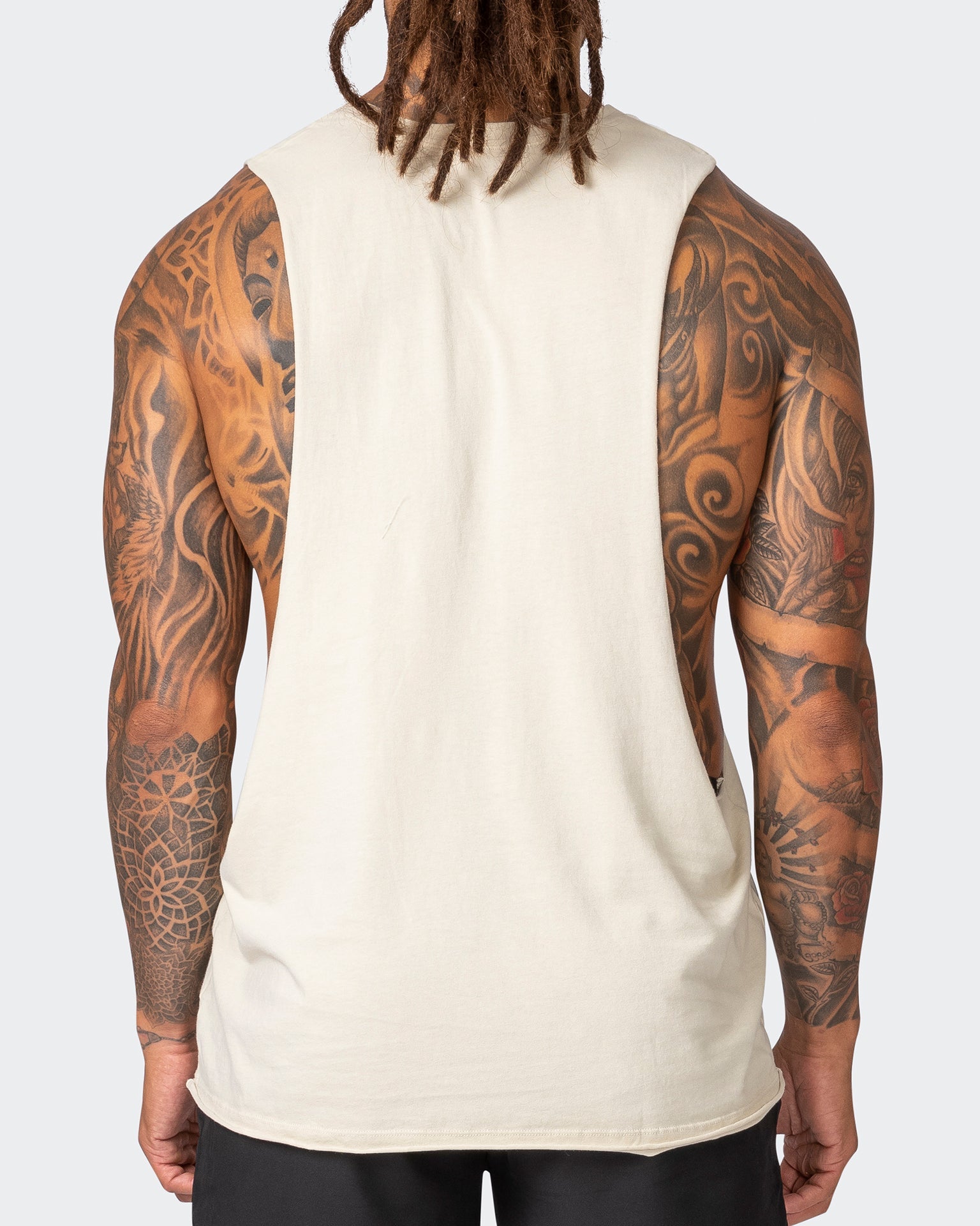 musclenation Tank Tops Ultra Drop Arm Vintage Tank - Washed Cream