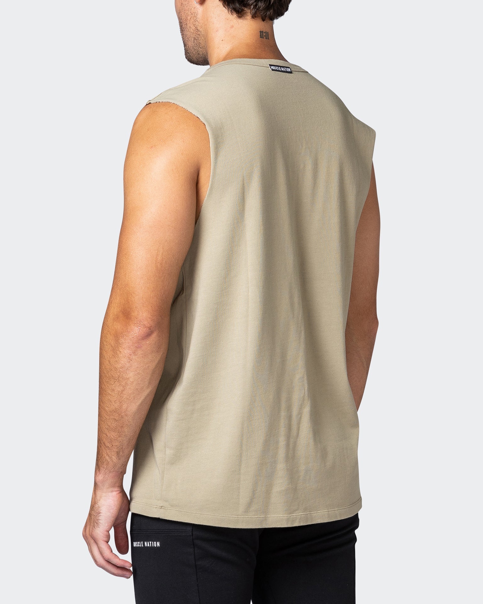 musclenation Tanks Vitalise Heavy Vintage Tank - Washed Pale Khaki