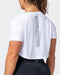 musclenation Tee Level Up Cropped Training Tee White