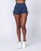 musclenation Tie Up High Waist Scrunch Shorts - Navy Blue