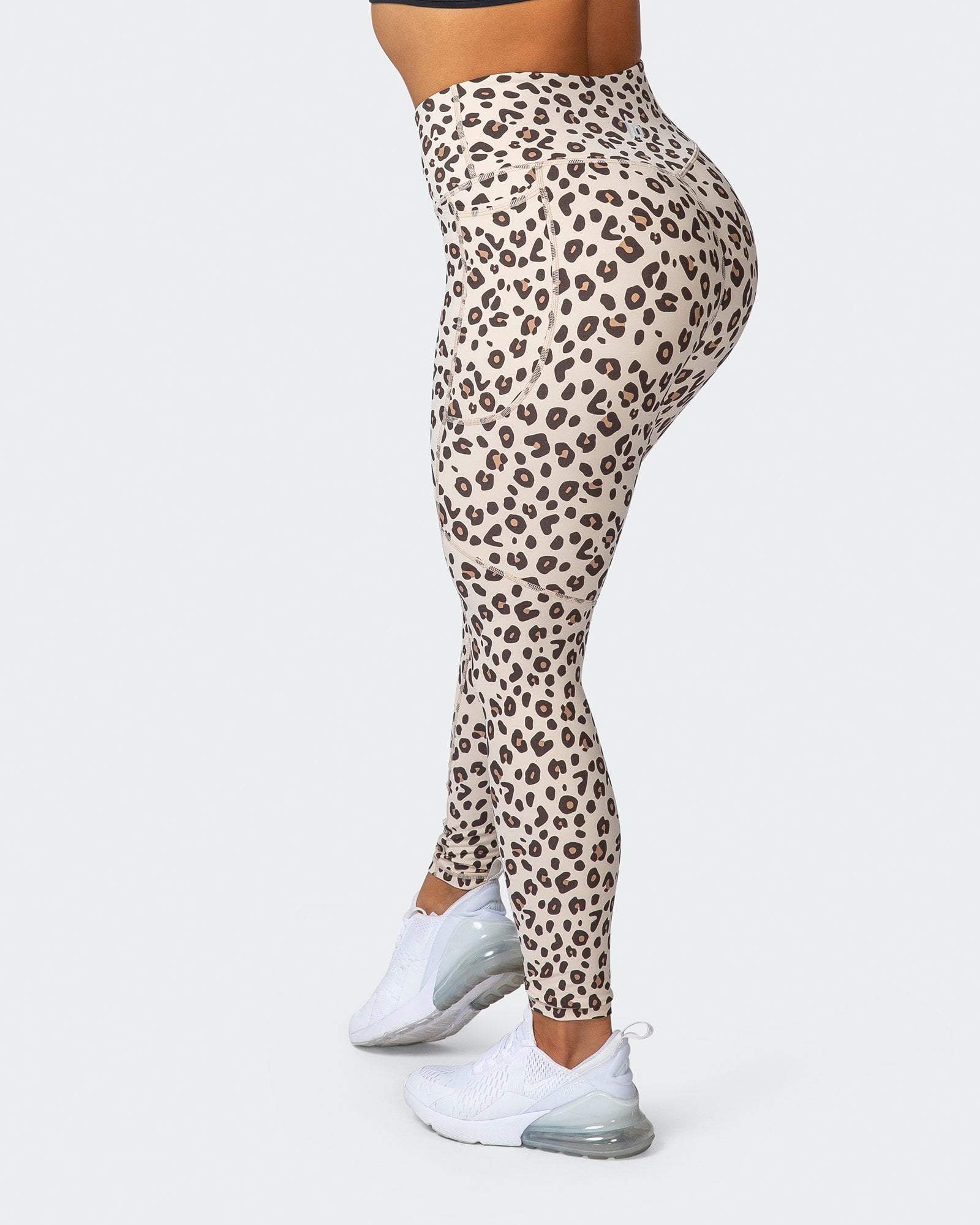 musclenation Tights SUPERIOR SQUAT POCKET ANKLE LENGTH LEGGINGS Cheetah Print