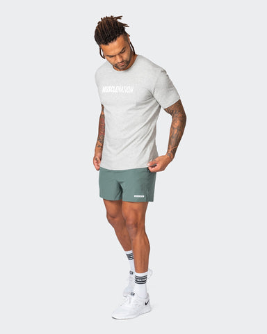 musclenation Tops Strike Tee - Light Grey Marl