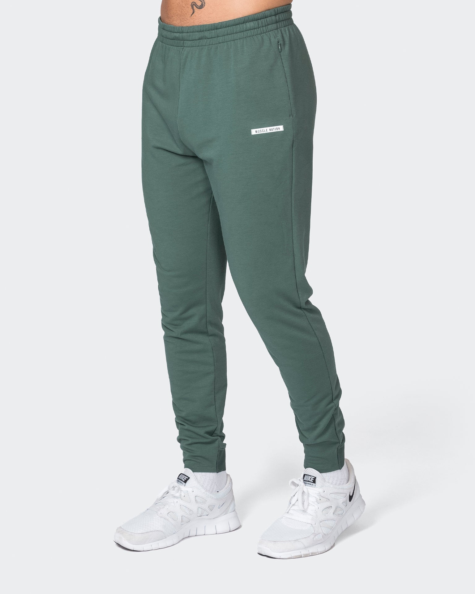 musclenation Track Pants Legacy Training Tapered Joggers - Olive Smoke