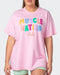 musclenation TShirt Bubble Pop Oversized Heavy Vintage Tee - Washed Baby Pink