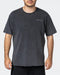 musclenation TShirt Mens Box Wave Oversized Vintage Tee Washed - Black / Charcoal