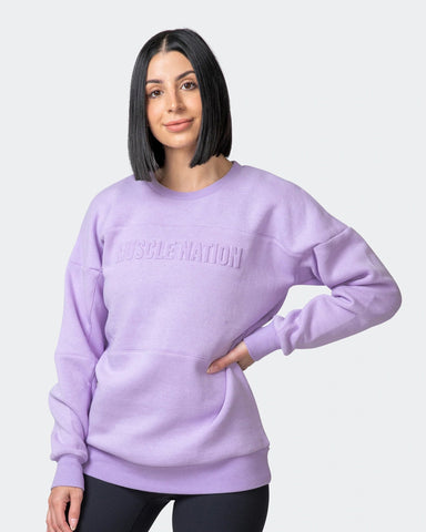 musclenation womens jumpers WOMENS LOUNGE JUMPER Lilac