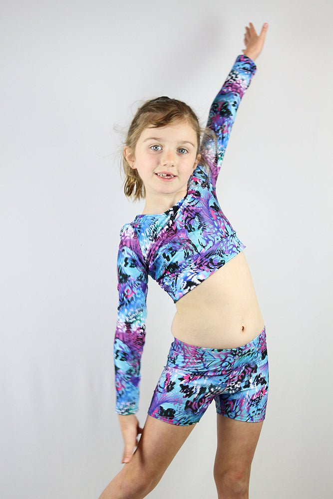 RARR DESIGNS crop Labyrinth Long Sleeve Crop Top Youth Girls
