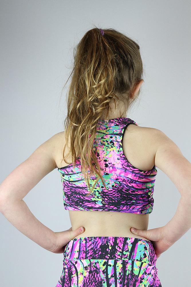 RARR DESIGNS crop Pink Mystic Crop Top Sports Bra Youth Girls