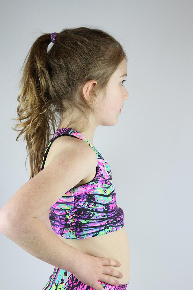 RARR DESIGNS crop Pink Mystic Crop Top Sports Bra Youth Girls