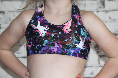 Space Pony Crop Top Sports Bra Youth Girls - Be Activewear