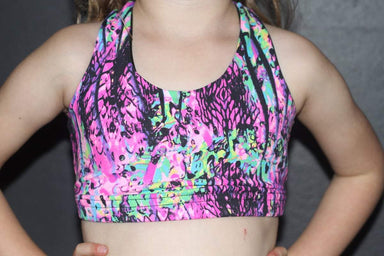 RARR DESIGNS Crop Tops Pink Mystic Crop Top Sports Bra Youth Girls