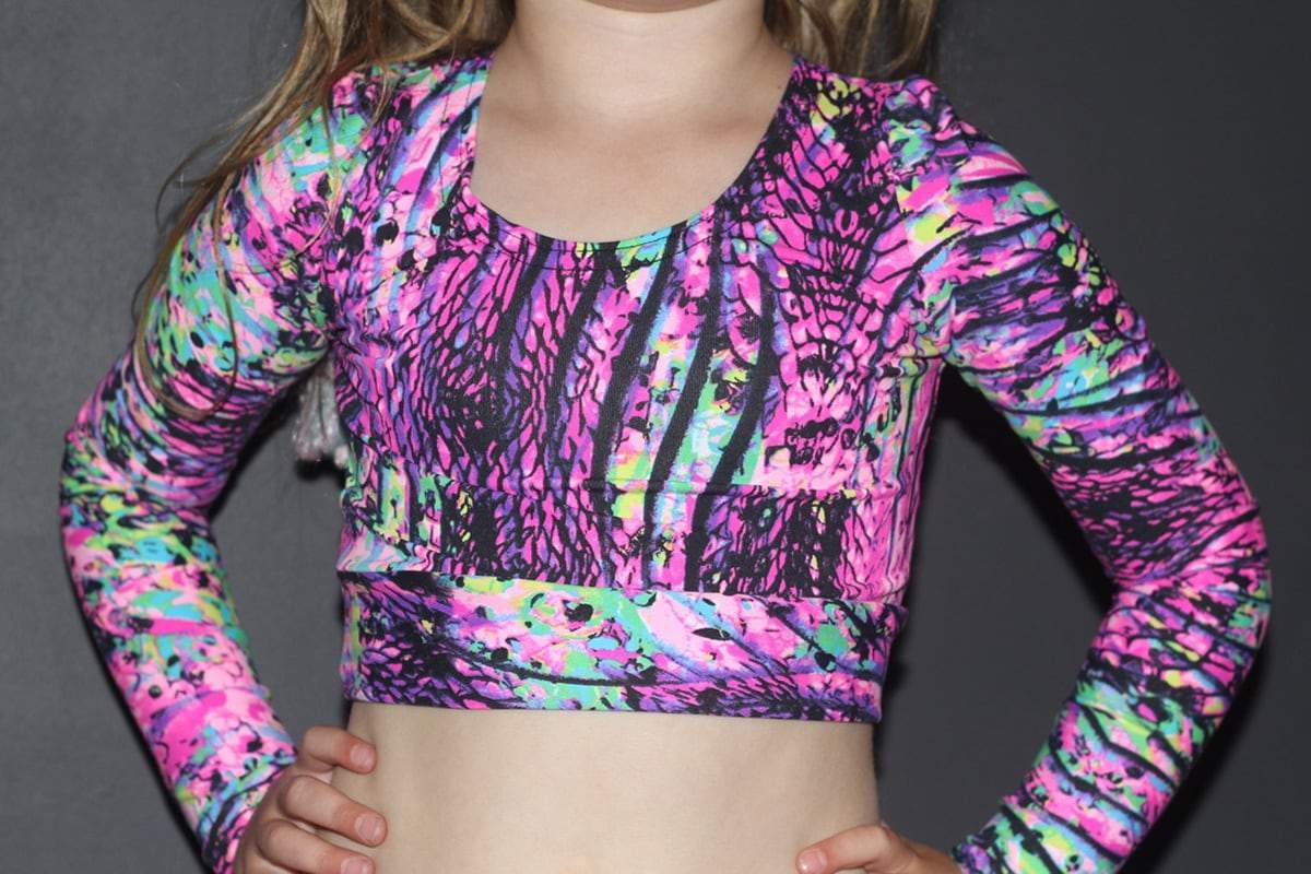 Pink Mystic Long Sleeve Crop Top Youth Girls - Be Activewear