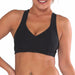 BK39 Matt Black & Mesh Contrast V Wrap Crop Top - Be Activewear