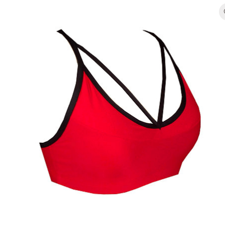 Cherry Red Strappy V Neck Crop Top - Be Activewear