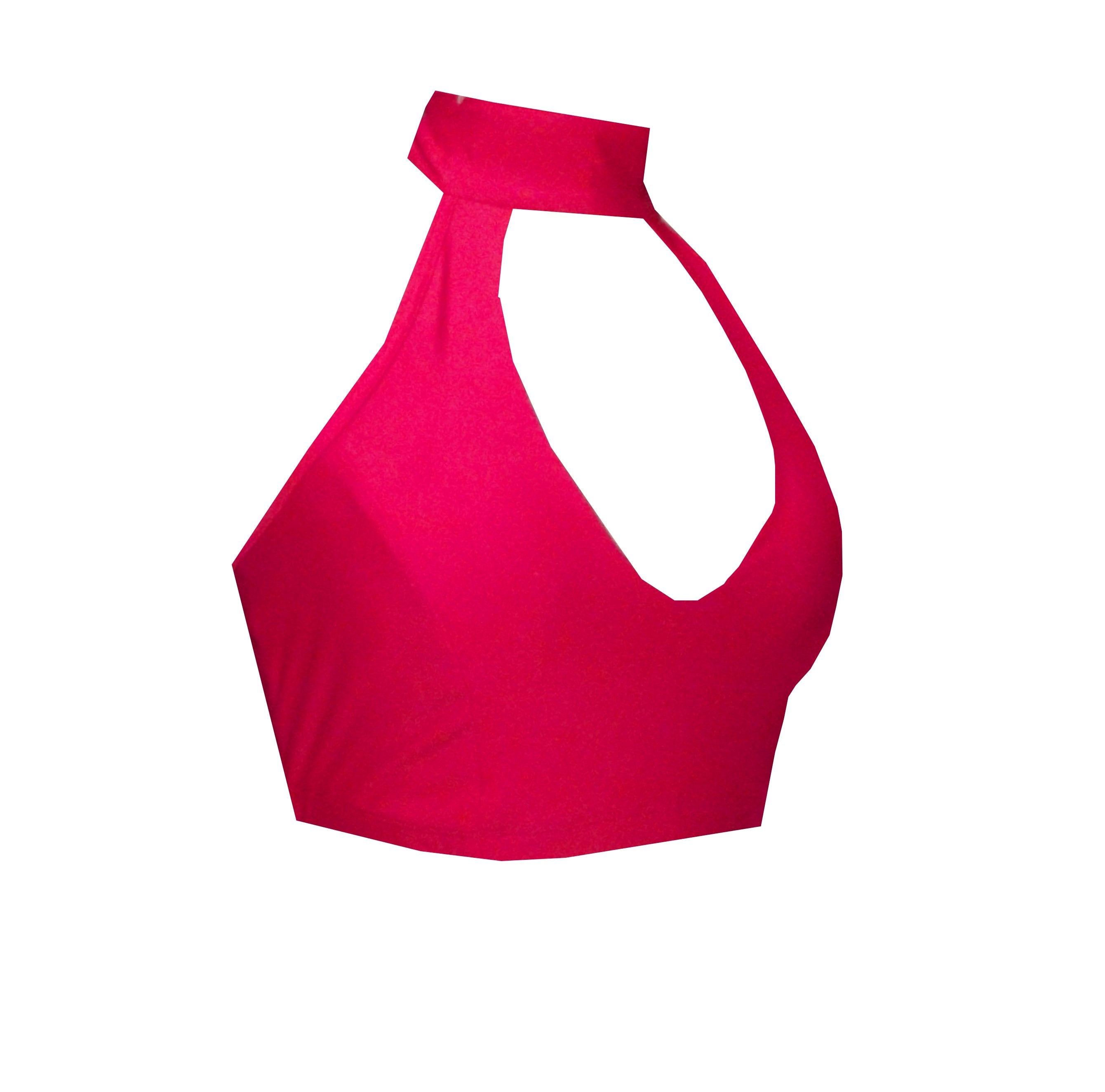 Rhapso Designs Crop Tops High Neck Halter Sports Crop Top in Red BK139R