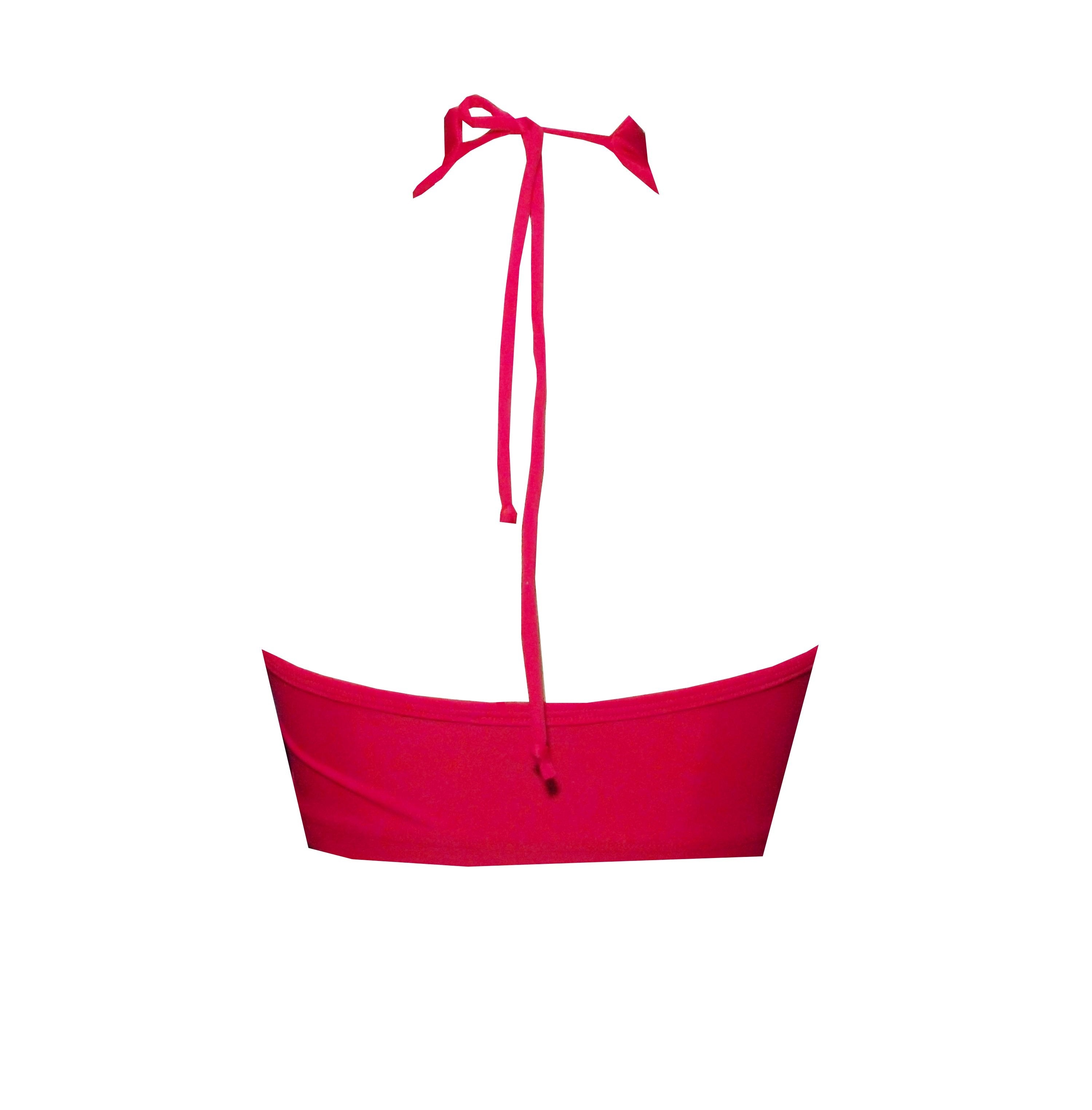 Rhapso Designs Crop Tops High Neck Halter Sports Crop Top in Red BK139R