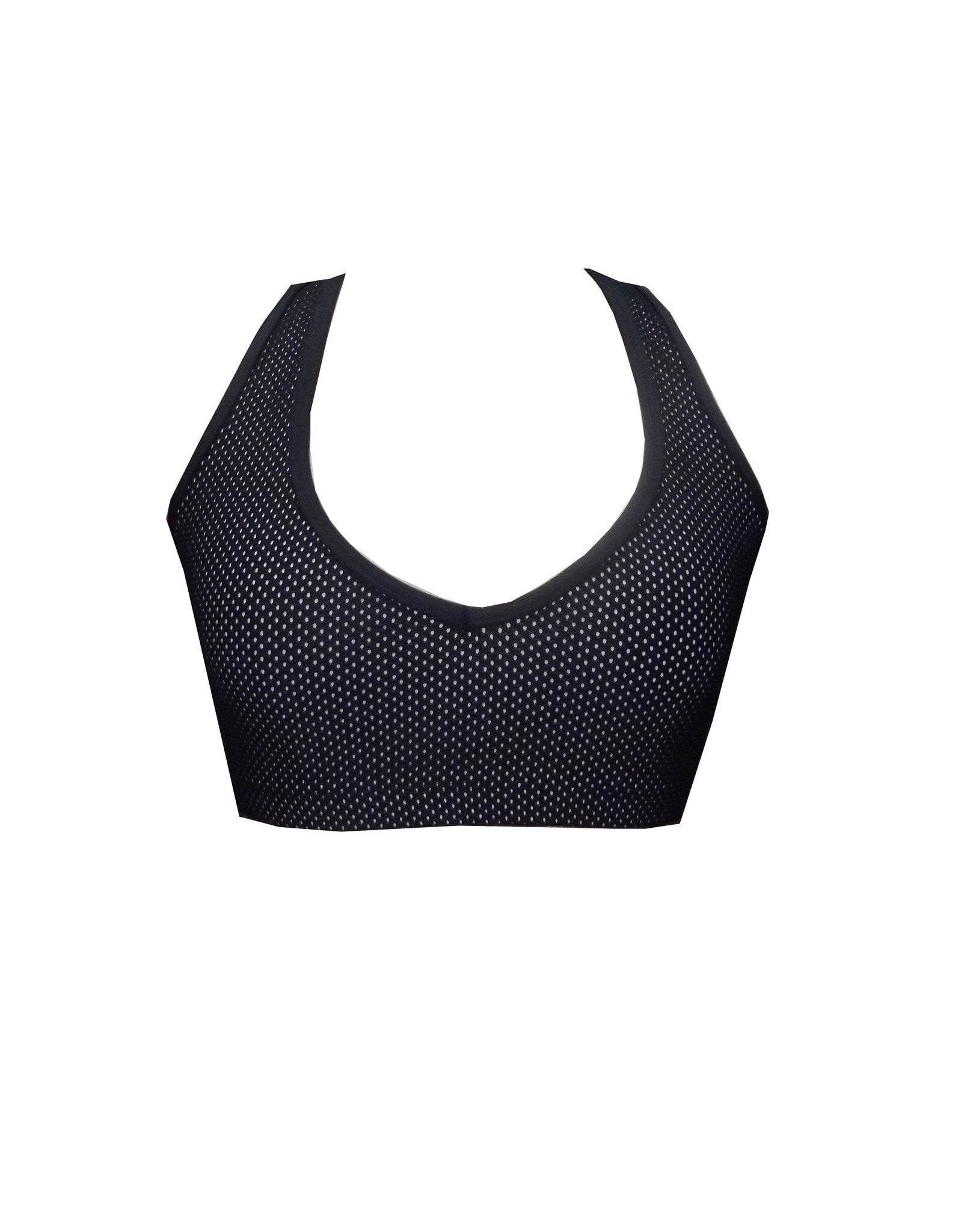 Monochrome Sports Mesh V Neck Max Impact Crop Top - Be Activewear