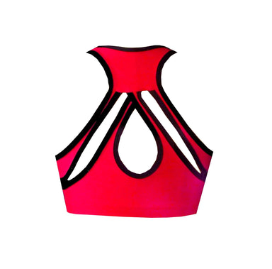 Red Slice Sports Crop Top BK104 - Be Activewear