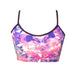 Rhapso Designs Crop Tops Tie Dye Print Sports Crop Top featuring cutout racerback BK140TD
