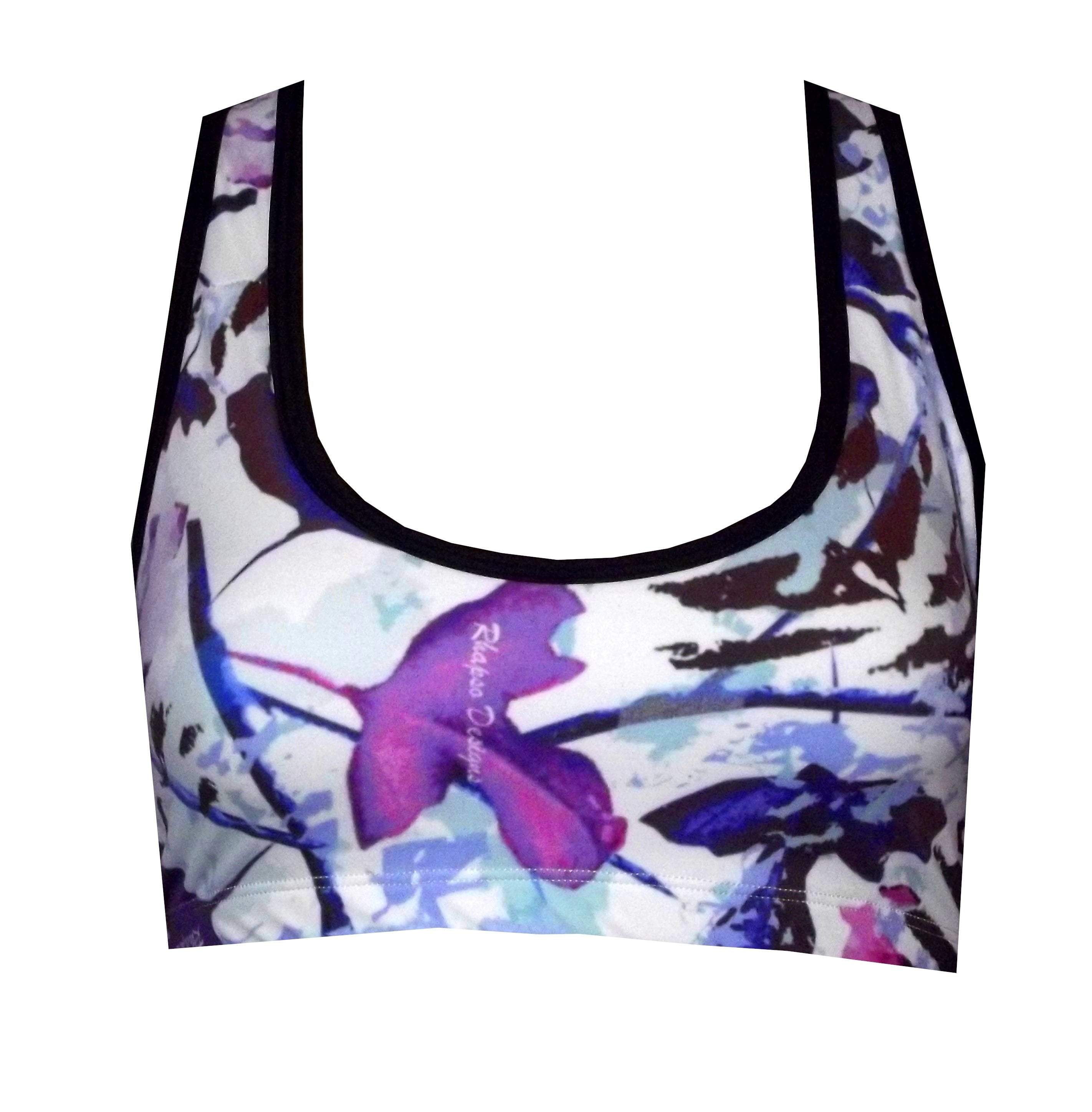 Rhapso Designs Crop Tops Tiger in the wild print sports crop top BK150P857