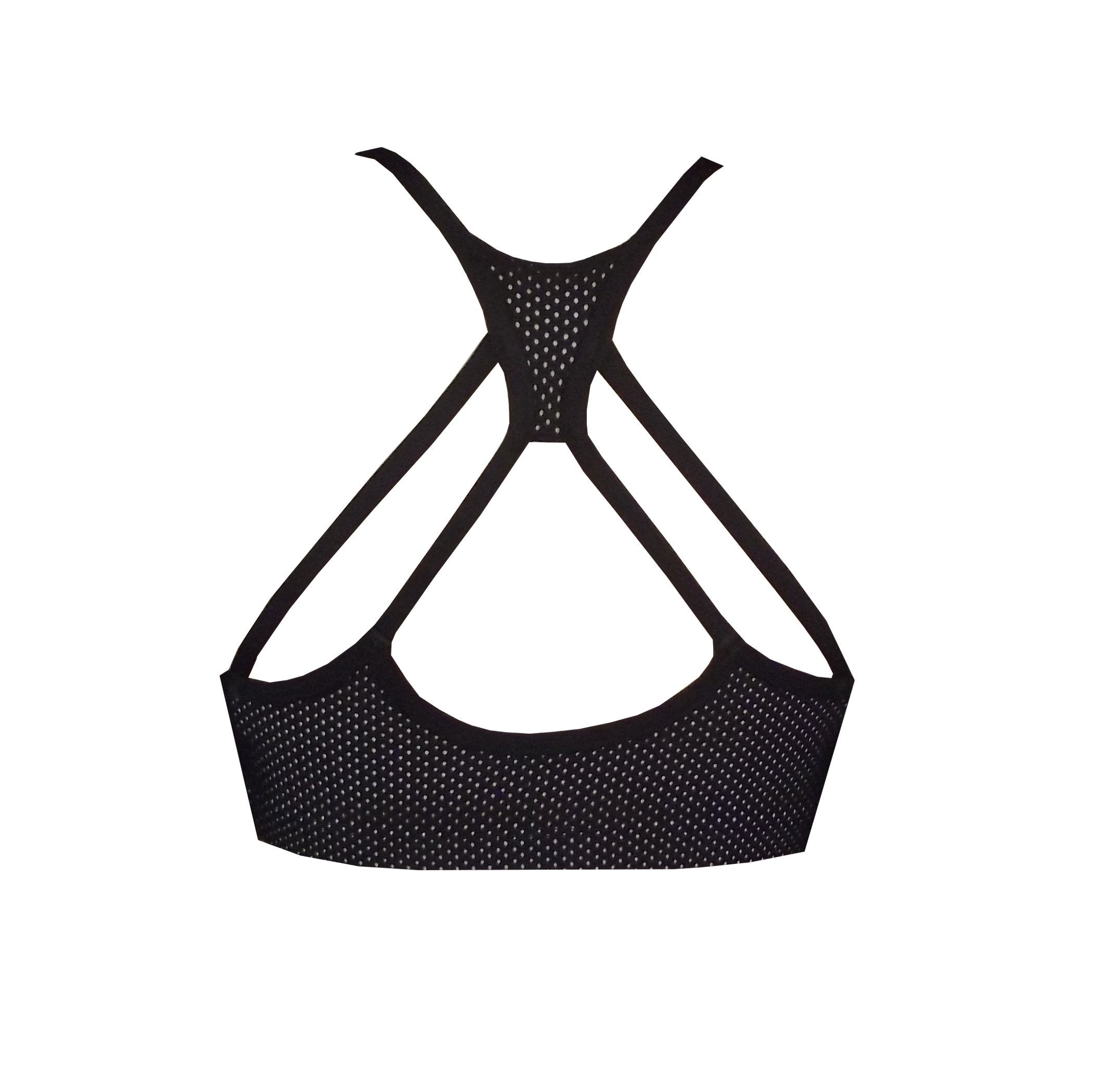 V Neck Power Mesh Sports Crop Top BK97 - Be Activewear
